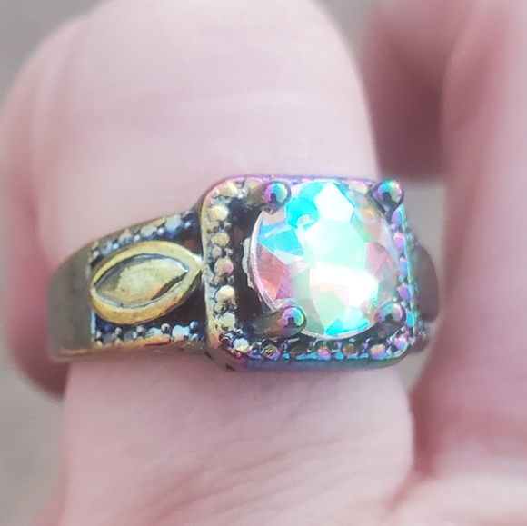 New Aurora Borealis Rainbow Hematite Ring. - Picture 8 of 13